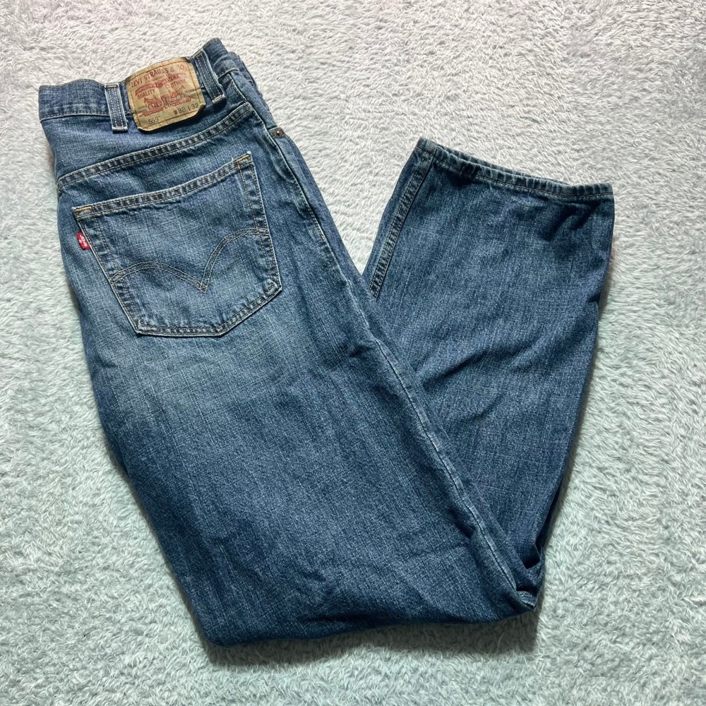 Levi's 559 Relaxed Straight Jeans Mens 38x32 Medium Wash Blue Denim